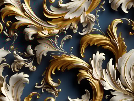 AI generated Seamless pattern Royal vintage Victorian Gothic background Rococo venzel and whorl photo