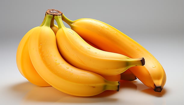 AI generated Fresh, ripe banana a healthy, vibrant tropical snack generated by AI photo