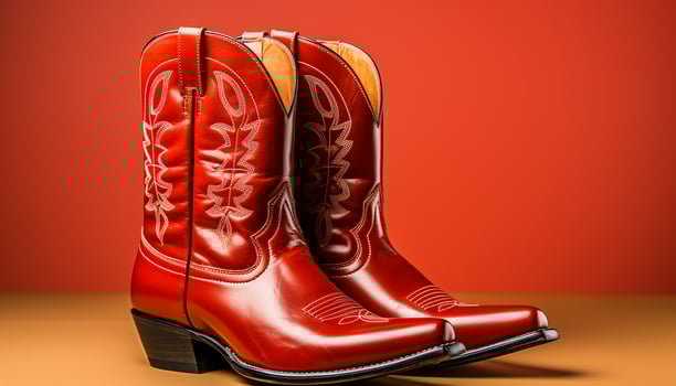 AI generated A pair of leather boots, fashionable and elegant generated by AI photo