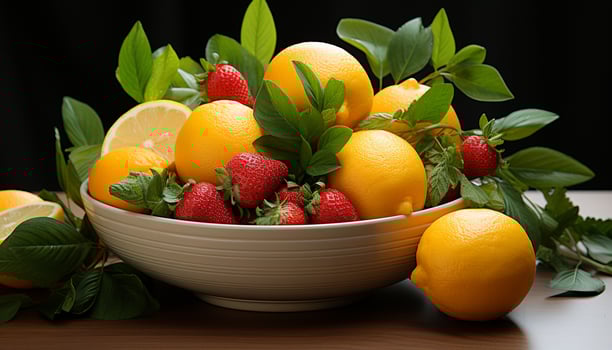 AI generated Freshness of nature bounty vibrant, juicy, healthy eating generated by AI photo