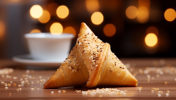 AI generated Freshly baked dessert on wooden table, a sweet celebration generated by AI photo