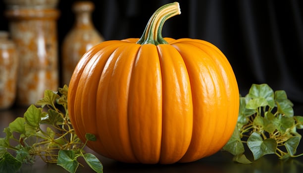 AI generated Fresh autumn gourd decoration brings Halloween celebration to life generated by AI photo