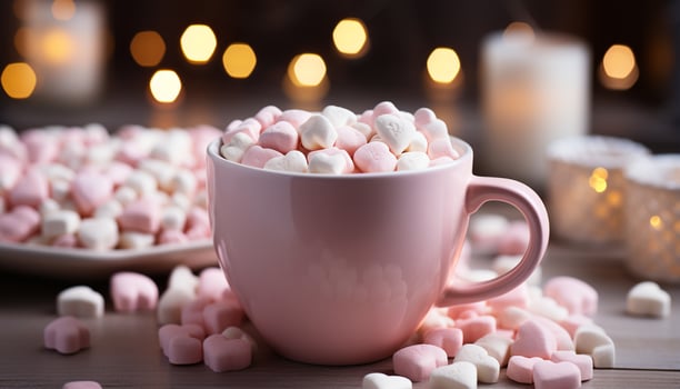 AI generated Indulgent hot chocolate warms hearts on cozy winter nights generated by AI photo