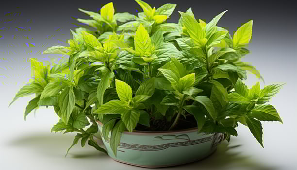 AI generated Fresh green plant growth in potted flower pot, nature beauty generated by AI photo