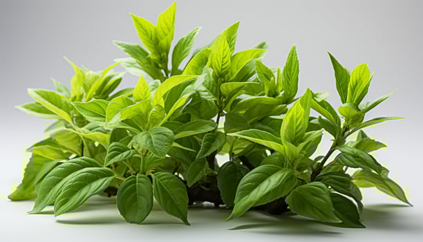 AI generated Fresh green plant growth in nature, close up of mint leaf generated by AI photo