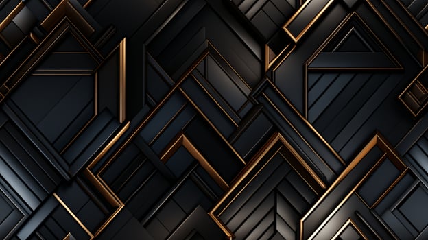 AI generated Dark black Geometric grid background Modern dark abstract texture seamless pattern photo