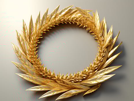 AI generated Beautiful golden and white feathers on a white background. photo