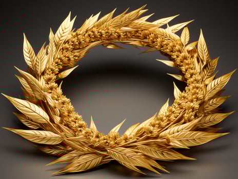 AI generated Beautiful golden and white feathers on a black background. photo