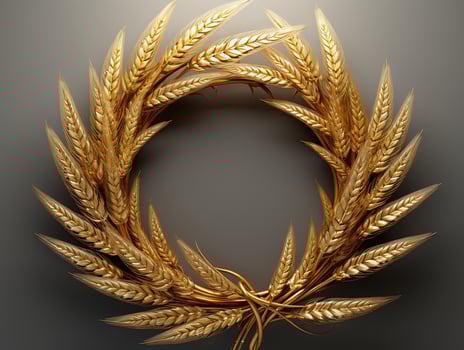 AI generated Beautiful golden and white feathers on a white background. photo