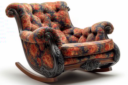 AI generated An old-fashioned designer rocking chair highlighted on a white background photo