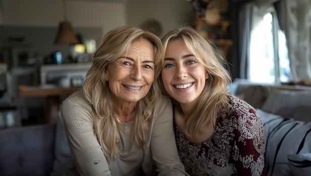 AI generated Smiles Across Ages Family Embrace Captured photo