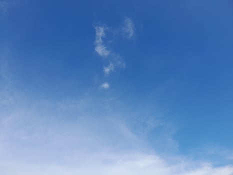 The white clouds on the blue sky are perfect for the background. Skyscape on Lombok Island, Indonesia photo