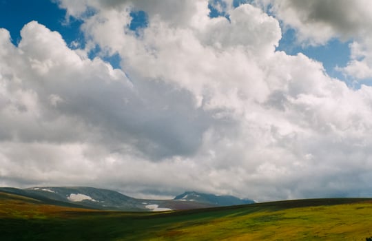 Altai landscape mountains and clouds. Nature altai. photo