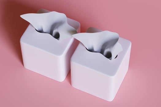 3D rendering illustration of a tissues box photo