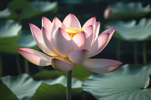 AI generated Beautiful pink waterlily or lotus flower. A close up. Floral background photo
