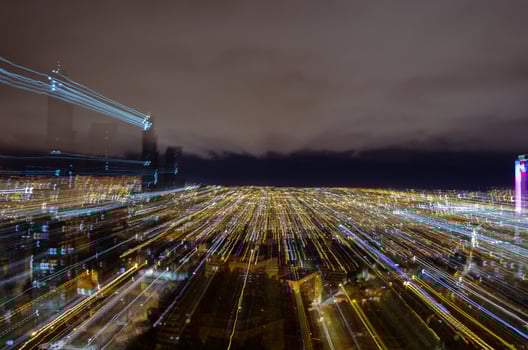 landscape shot of cityscape with a punch zoom photo