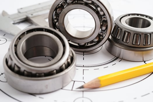 Engineering and precision tools with metal ball bering, mechanical industrial. photo