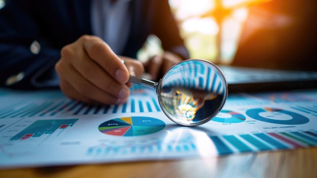 AI generated Business audit and financial management on stock analysis data, Ai Generated. photo