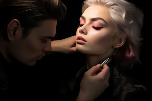 AI generated Innovative Makeup artist eyeshadow. Generate Ai photo