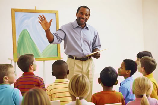 AI generated teacher teaching students photo