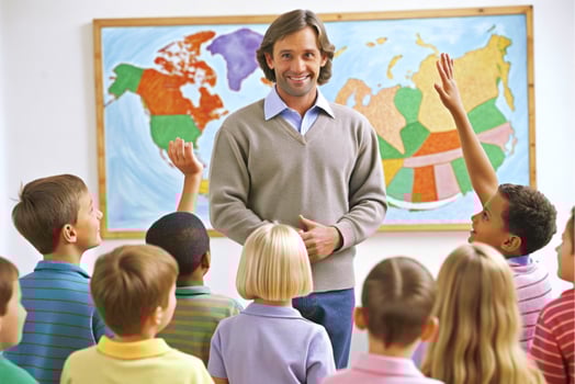 AI generated teacher teaching students photo