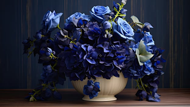 AI generated print navy florals ai generated photo