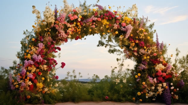 AI generated floral wildflower frame ai generated photo