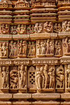 Sculptures on Khajuraho temples photo