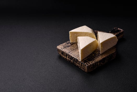 Delicious fresh white young cheese from cow's or sheep's milk photo