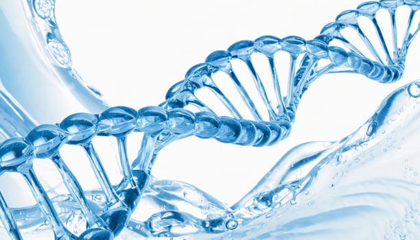 Close-up of DNA chain from pure water. Moisturizing cosmetics photo