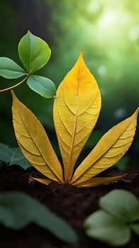 AI generated natural background green leaves in a forest, growth, spring and summer photo