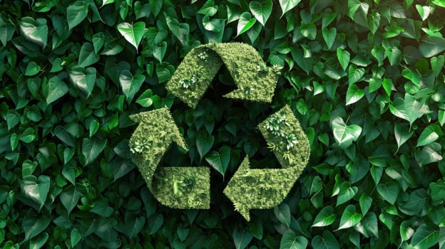 AI generated Recycling concept in vibrant green, symbolizing eco-friendly practices for a sustainable future, Ai Generated. photo