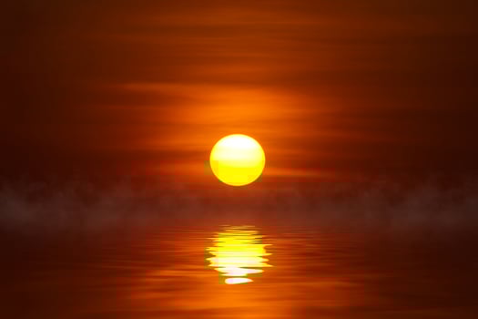 Sunset sky on the lake photo