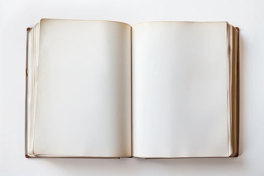AI generated Old book with empty pages photo