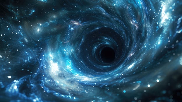 AI generated space fractal with cinematic black hole glow, Ai Generated photo