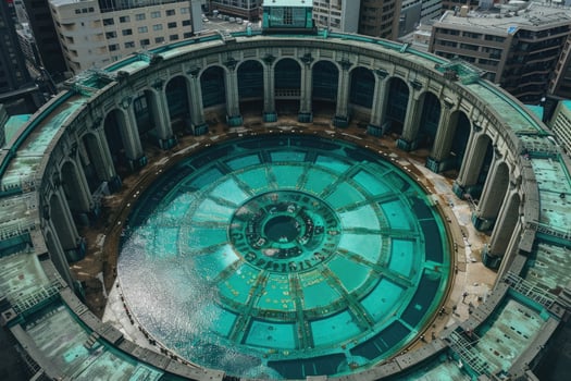 AI generated Spectacular aerial view from a drone professional photography photo