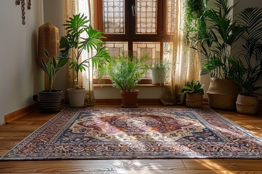 AI generated beautiful prayer mat islam design professional photography photo