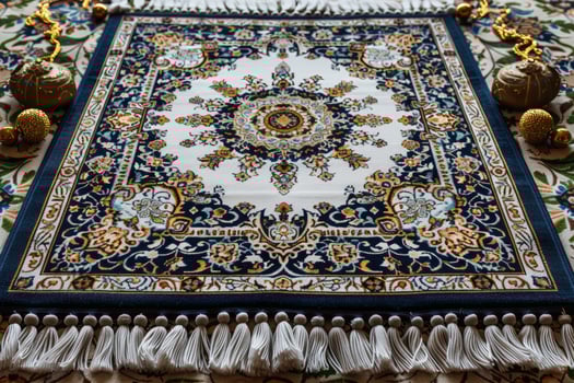 AI generated beautiful prayer mat islam design professional photography photo