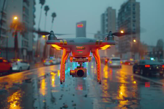 AI generated drone flying in the sky professional photography photo