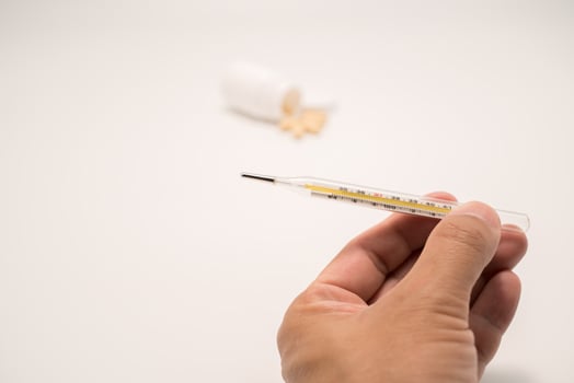thermometer temperatur check white background photo