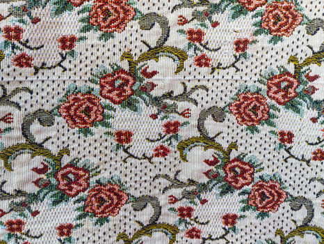 Vintage Flowers on the Fabric Texture Pattern photo