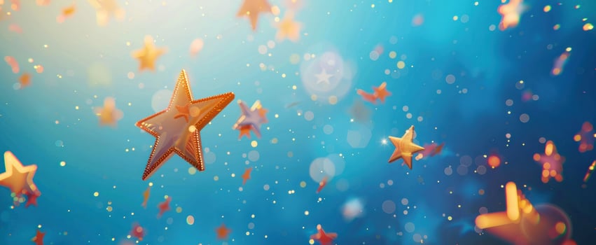 AI generated a background with stars scattered over a blue background photo