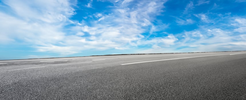 Empty highway road and sky clouds landscape,panoramic view photo