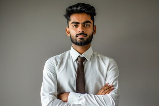 AI generated Confident Indian young man in formal attire photo