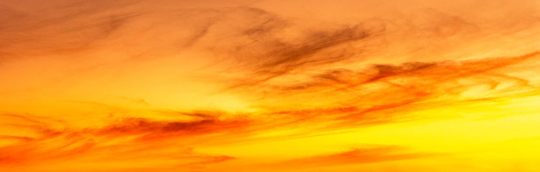 Golden sky the golden orange glow of the sunset. Colorful sky in winter. photo