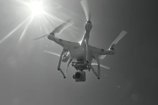 AI generated drone flying in the sky professional photography photo