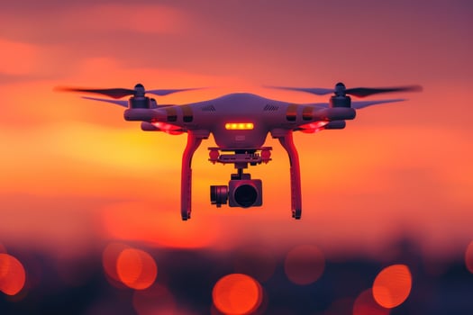 AI generated drone flying in the sky professional photography photo