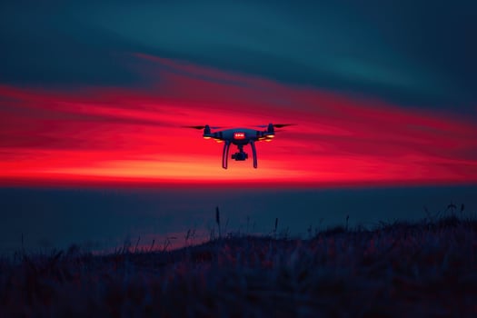 AI generated drone flying in the sky professional photography photo