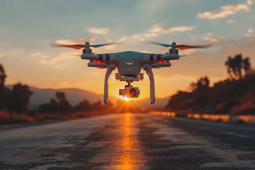 AI generated drone flying in the sky professional photography photo
