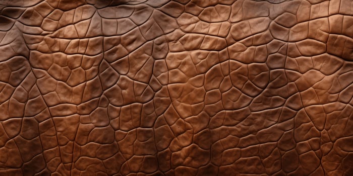 AI Generated Animal Leather Background. Textured Brown Surface. Hippopotamus Wrinkled Skin. Generative AI photo